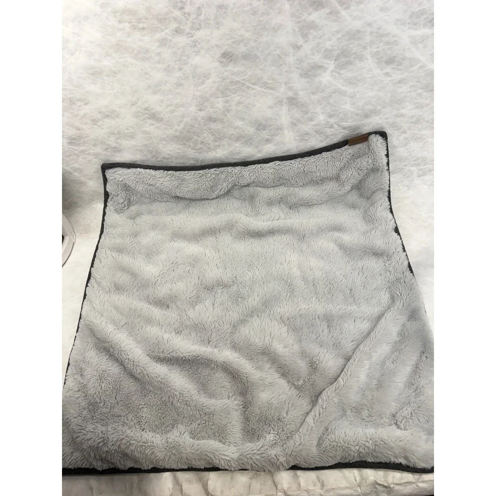 UGG Charcoal Grey Quilted Diamond Faux Fur Reverse Euro Pillow Cover 26x26